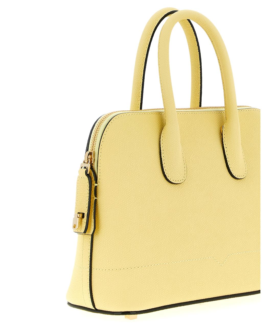 VALEXTRA Желтая кожаная сумка тоут, фото 3