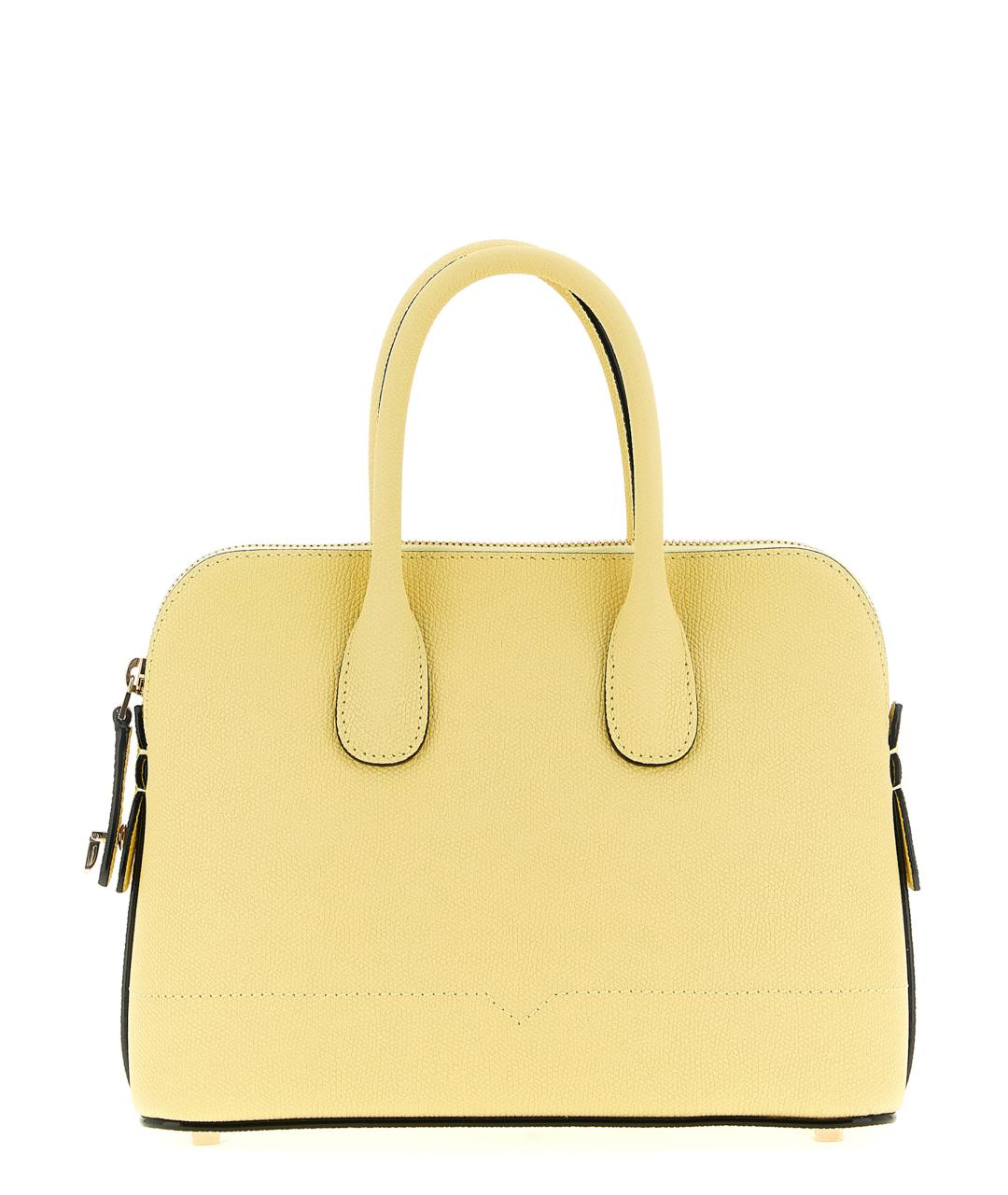 VALEXTRA Желтая кожаная сумка тоут, фото 1