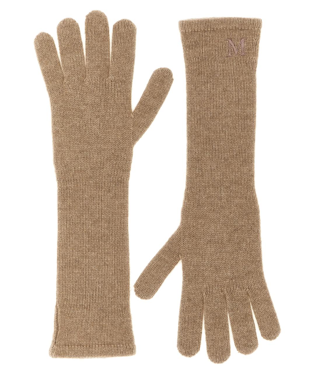 MAX MARA Бежевые кашемировые перчатки, фото 2