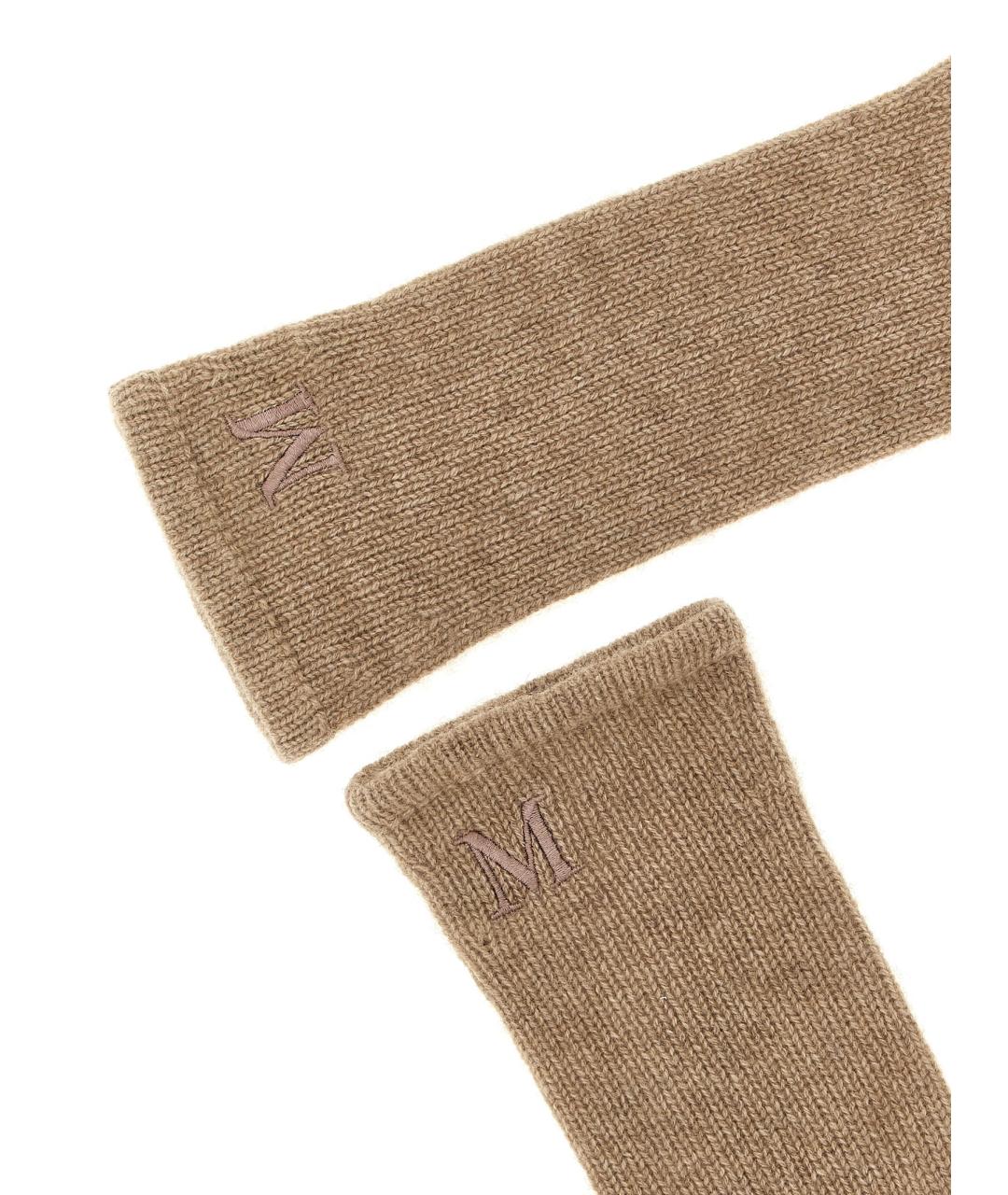 MAX MARA Бежевые кашемировые перчатки, фото 3