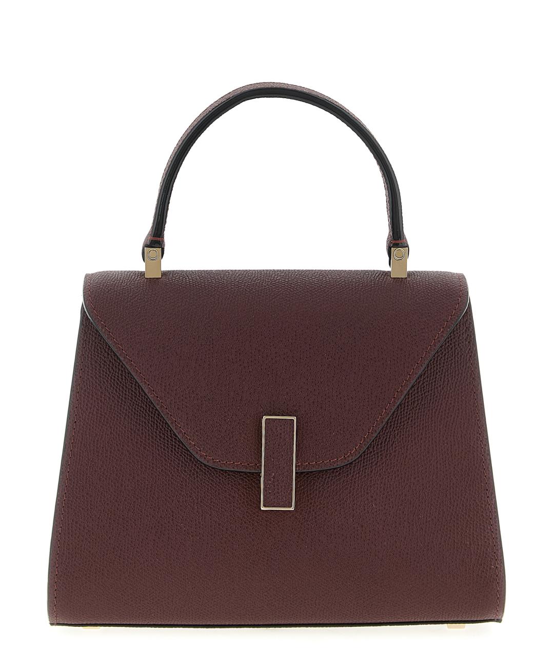 VALEXTRA Бордовая кожаная сумка с короткими ручками, фото 1