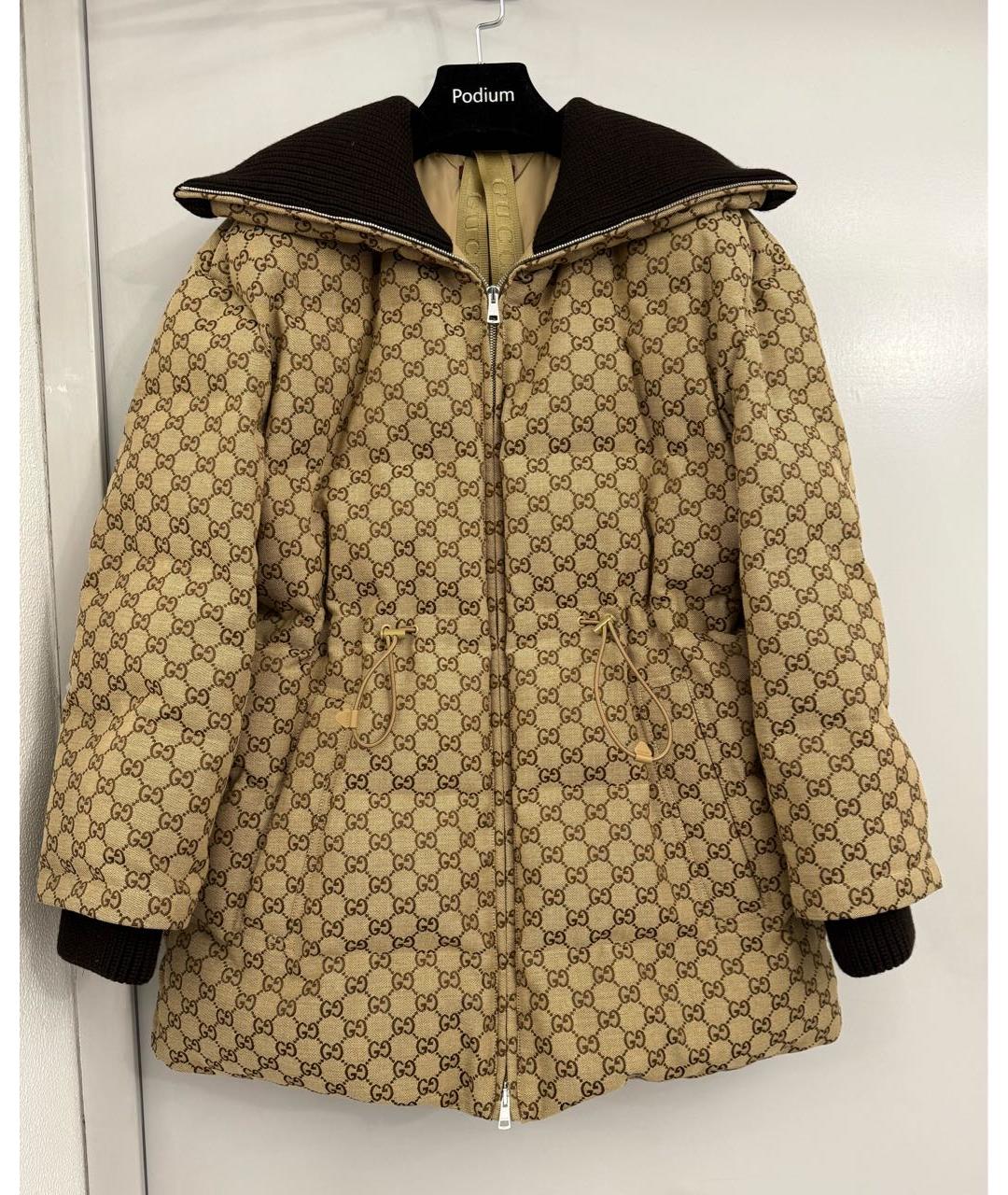 GUCCI Бежевый хлопковый пуховик, фото 5