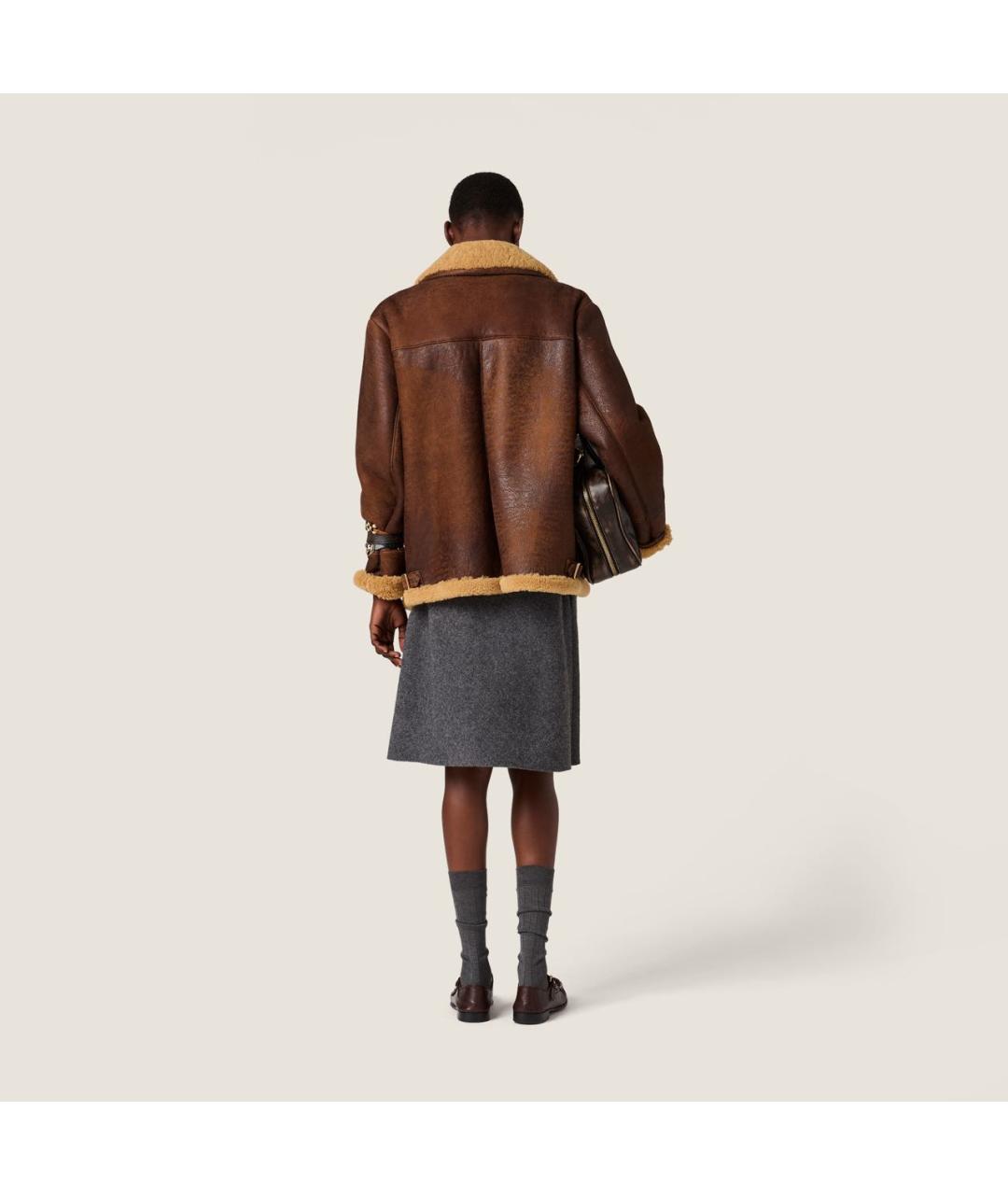 MIU MIU Коричневая дубленка, фото 3