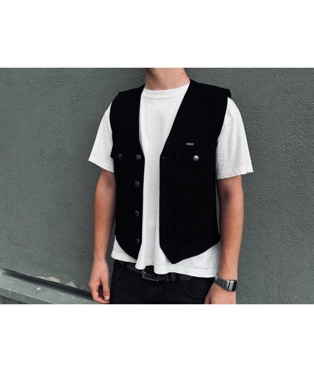 VERSACE JEANS COUTURE Черный хлопковый жилет, фото 9