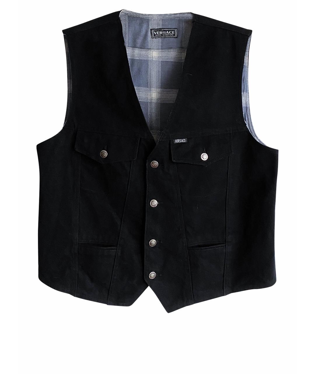 VERSACE JEANS COUTURE Черный хлопковый жилет, фото 1