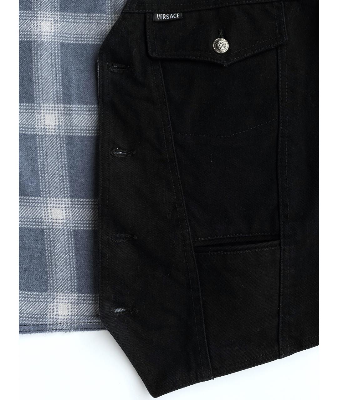 VERSACE JEANS COUTURE Черный хлопковый жилет, фото 4