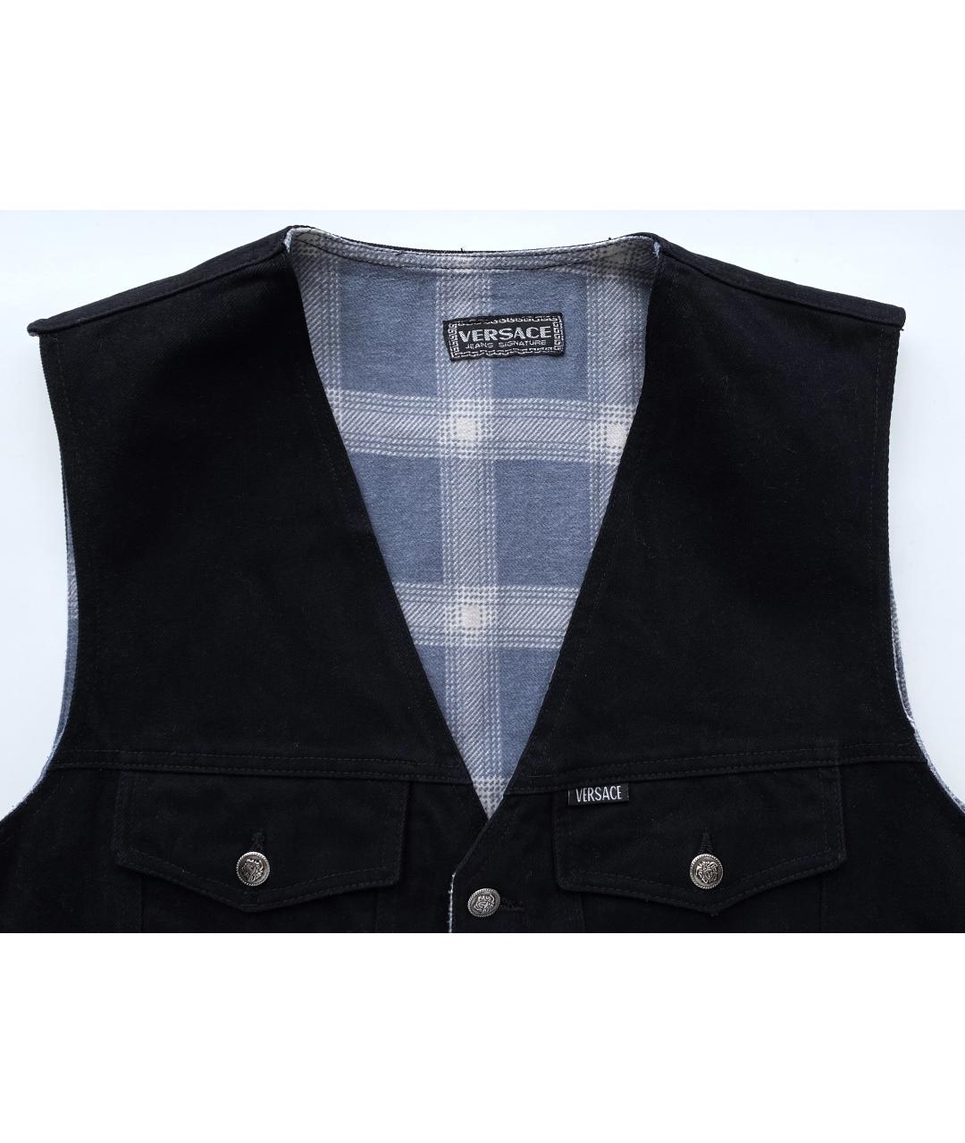 VERSACE JEANS COUTURE Черный хлопковый жилет, фото 2