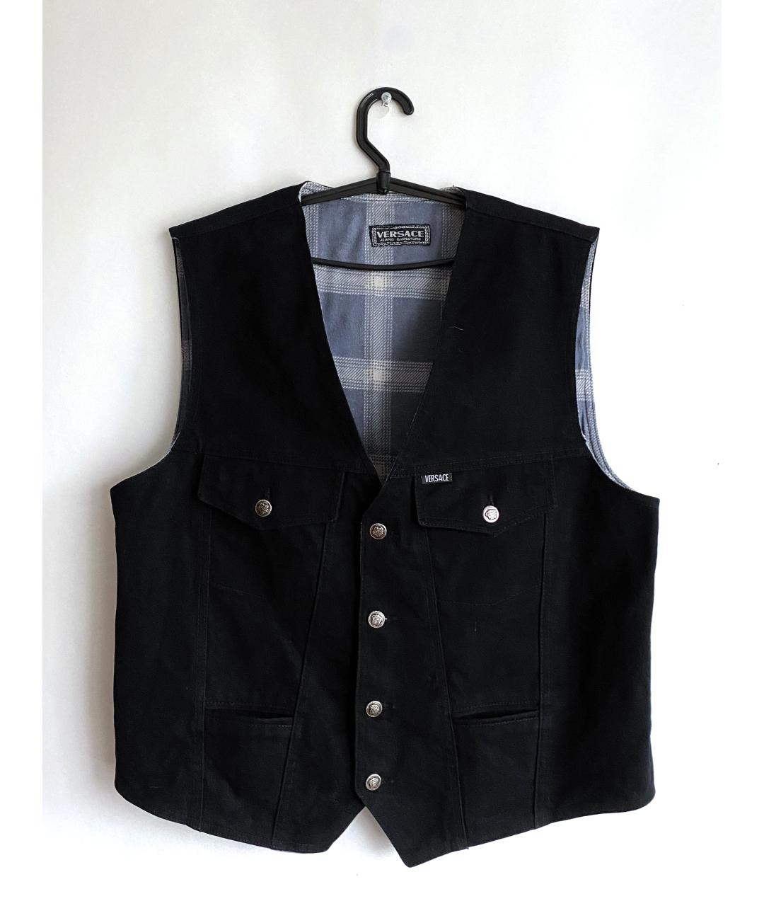 VERSACE JEANS COUTURE Черный хлопковый жилет, фото 10