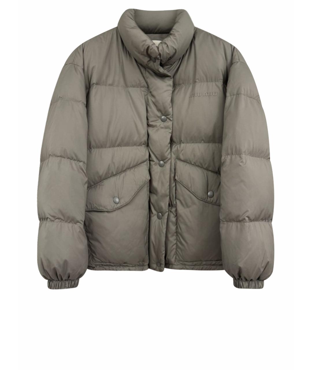 MIU MIU Серый полиэстеровый пуховик, фото 1
