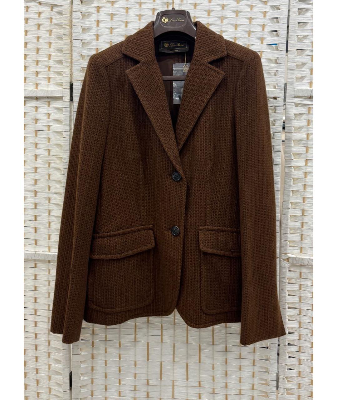 LORO PIANA Коричневый кашемировый жакет/пиджак, фото 3
