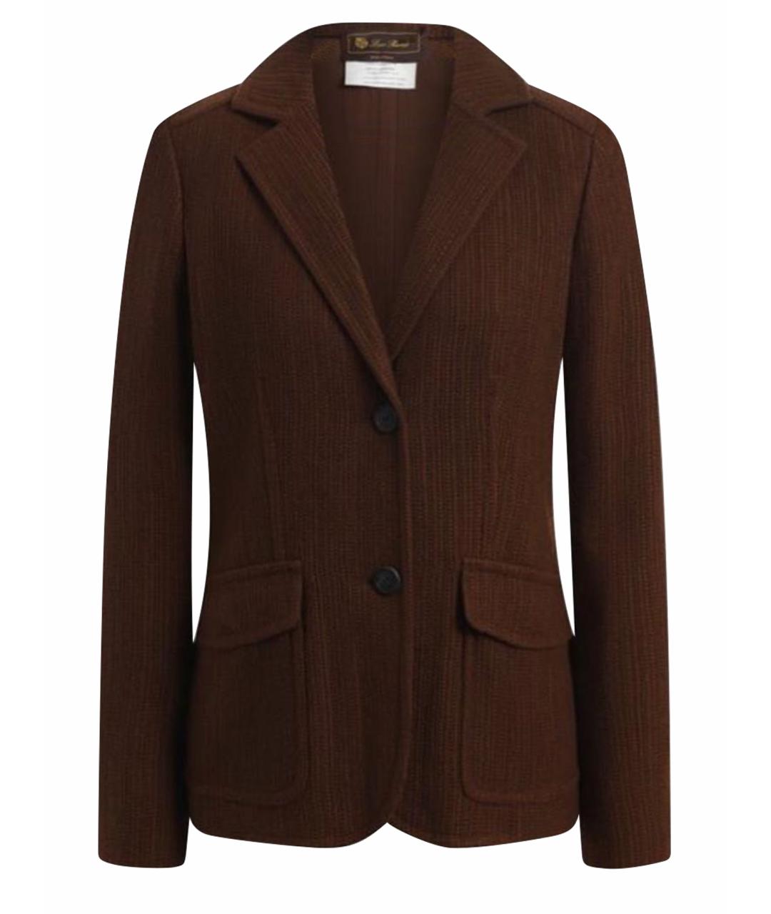 LORO PIANA Коричневый кашемировый жакет/пиджак, фото 1