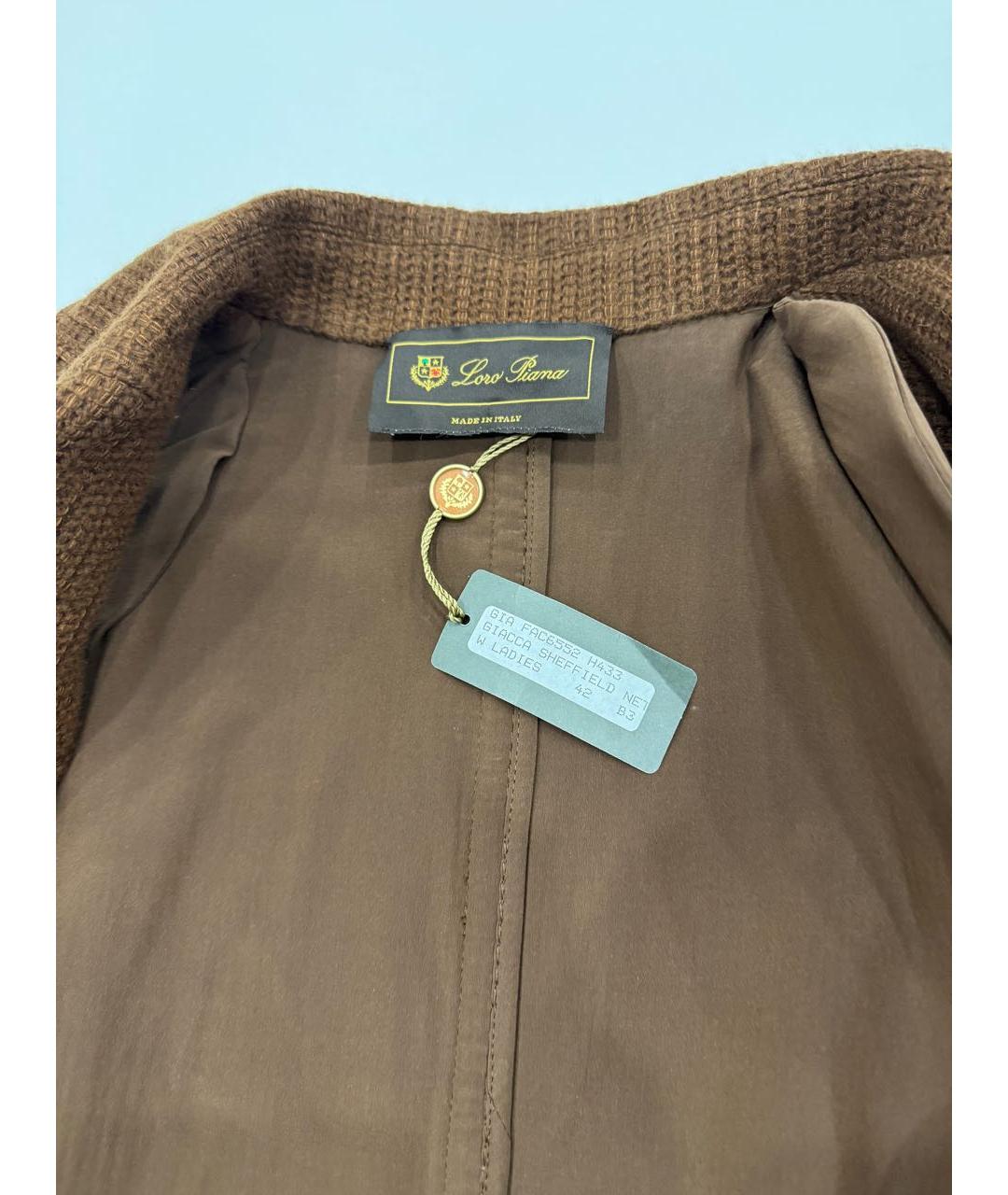 LORO PIANA Коричневый кашемировый жакет/пиджак, фото 6