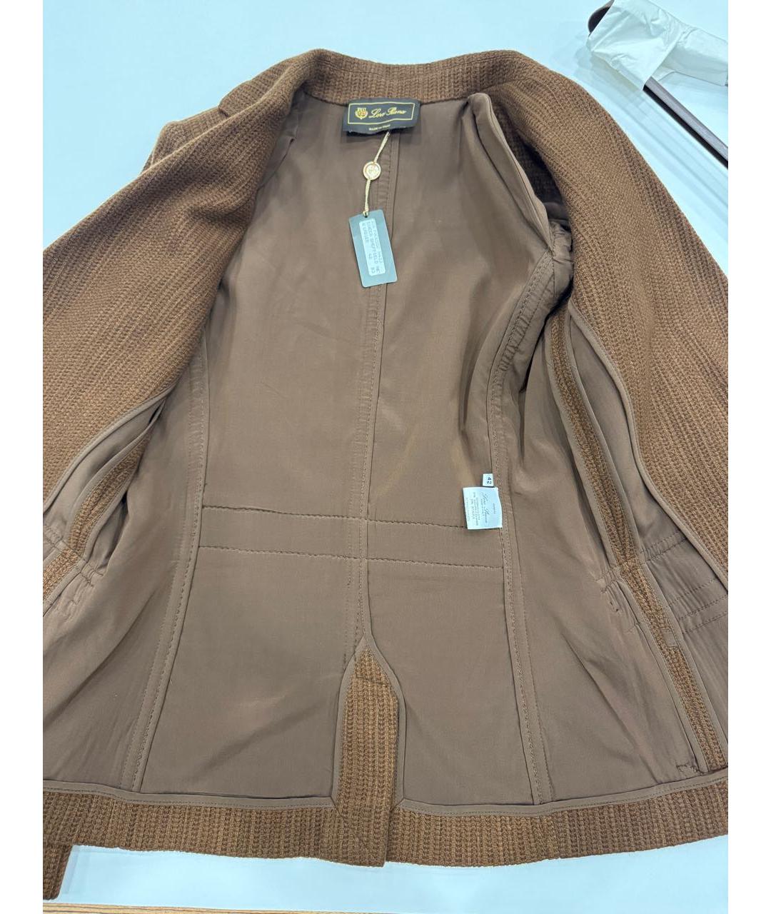 LORO PIANA Коричневый кашемировый жакет/пиджак, фото 4