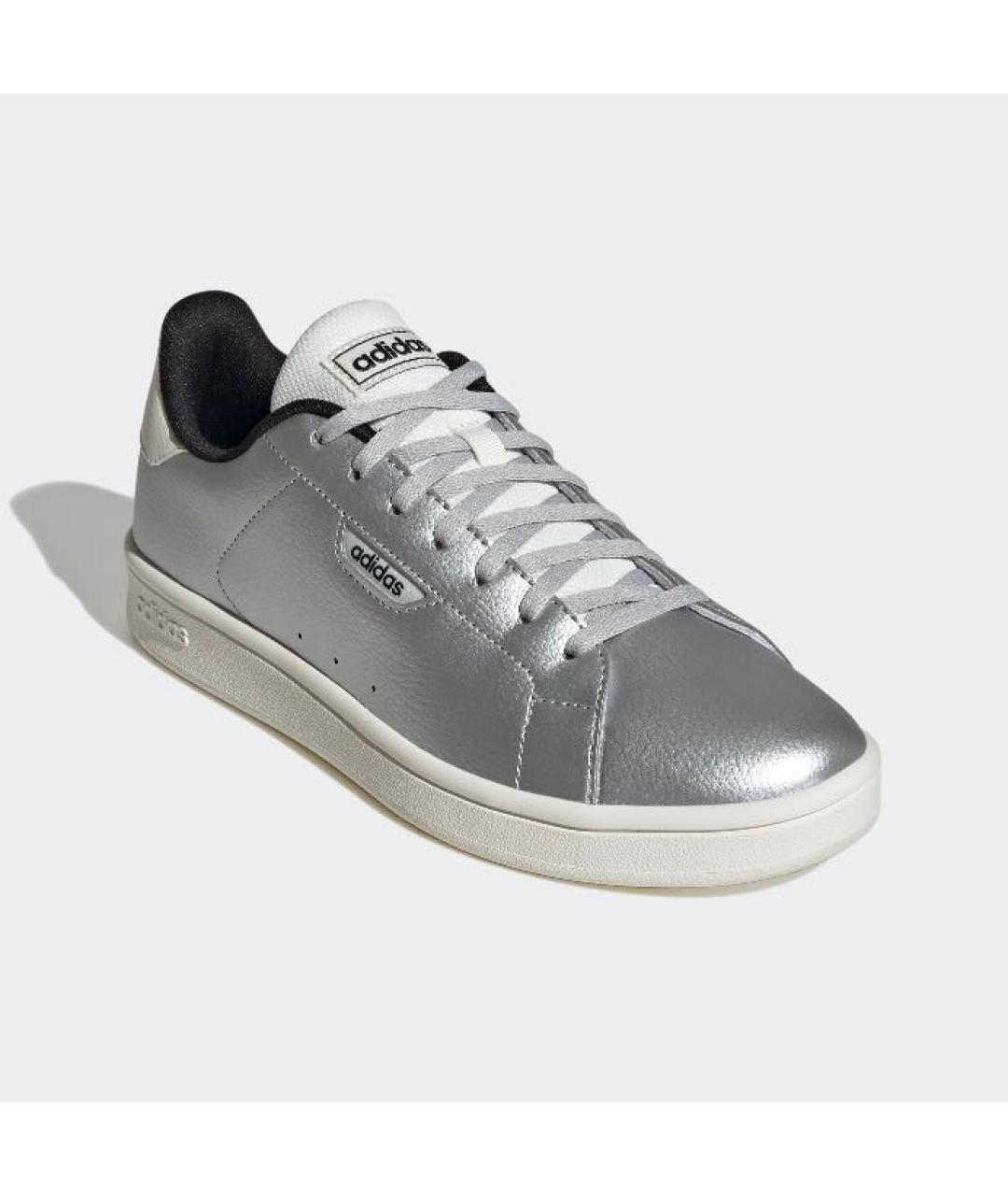 ADIDAS Серебряные кожаные кроссовки, фото 4