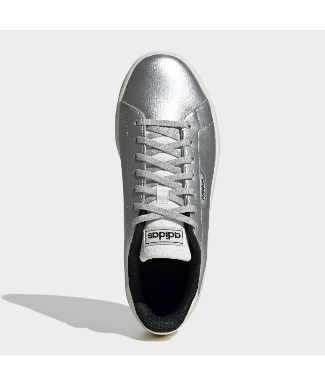 ADIDAS Серебряные кожаные кроссовки, фото 2