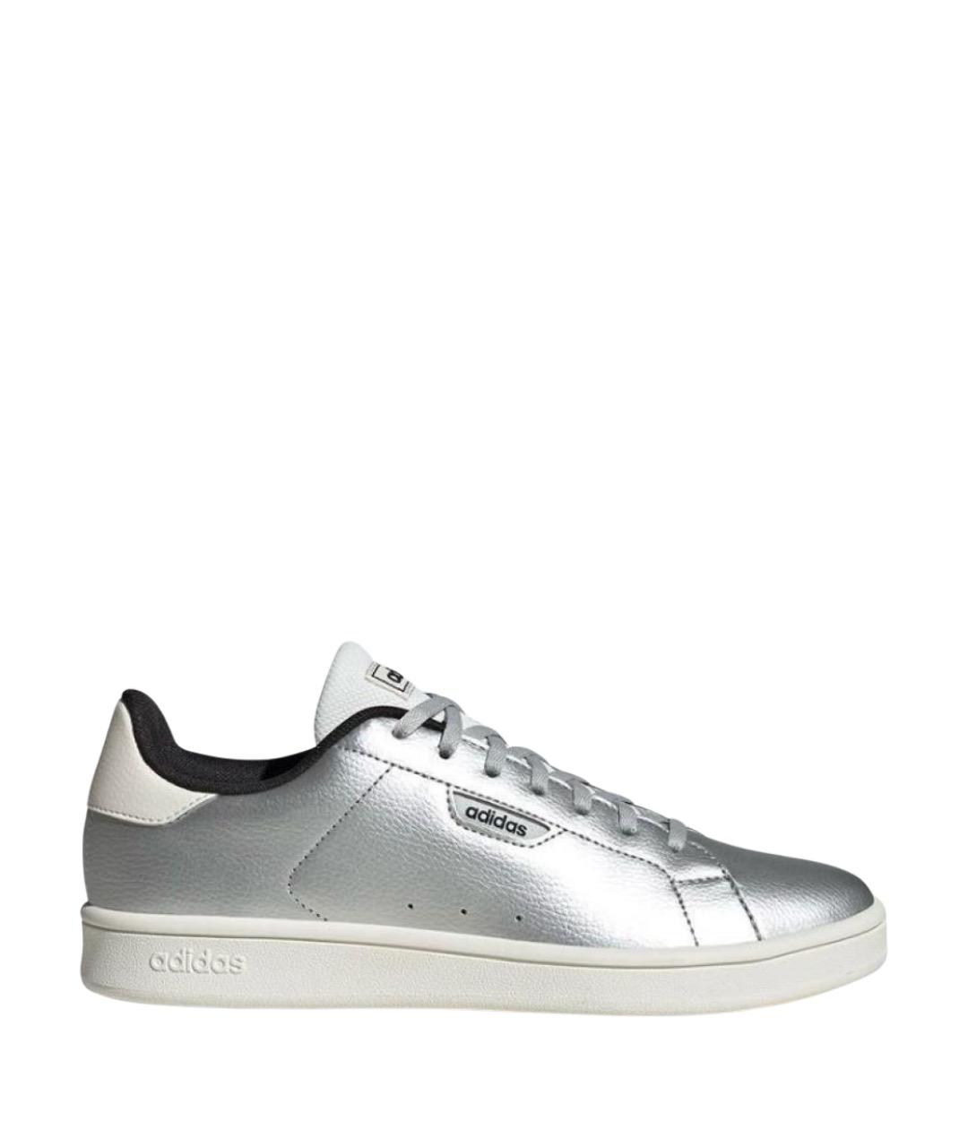ADIDAS Серебряные кожаные кроссовки, фото 1