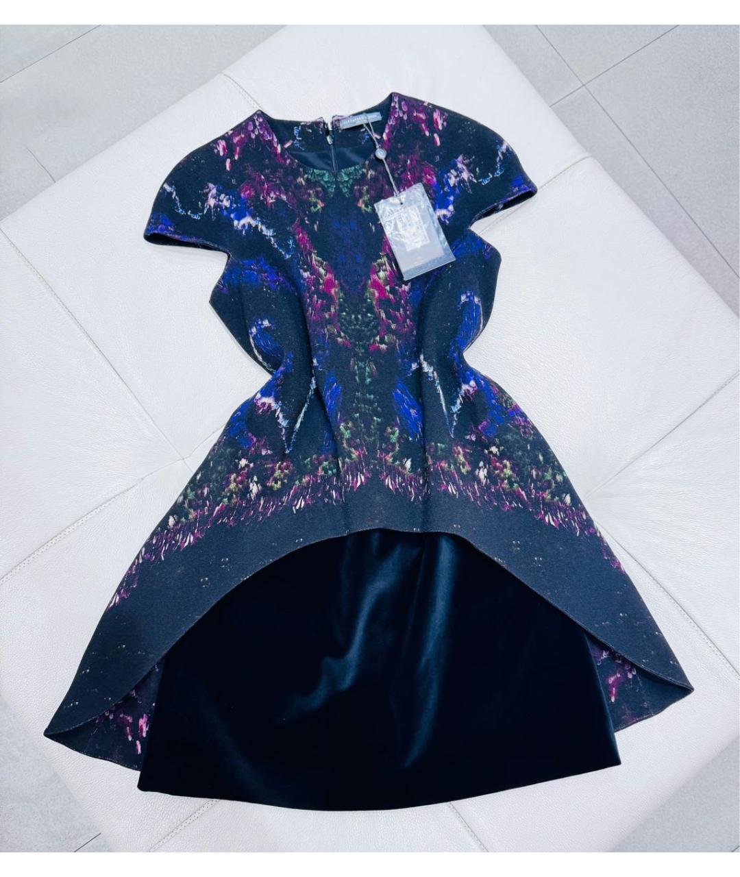 ALEXANDER MCQUEEN Черное шерстяное коктейльное платье, фото 3