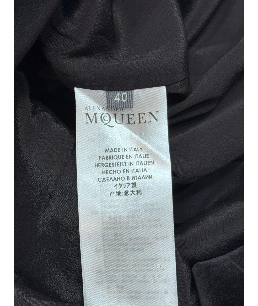 ALEXANDER MCQUEEN Черное шерстяное коктейльное платье, фото 5