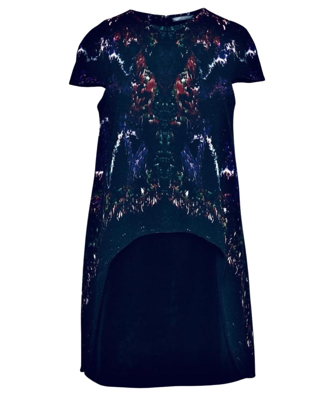 ALEXANDER MCQUEEN Черное шерстяное коктейльное платье, фото 1