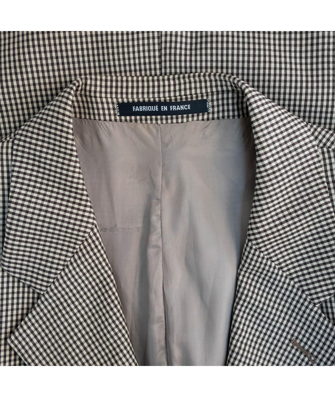 SAINT LAURENT Бежевый шерстяной пиджак, фото 3