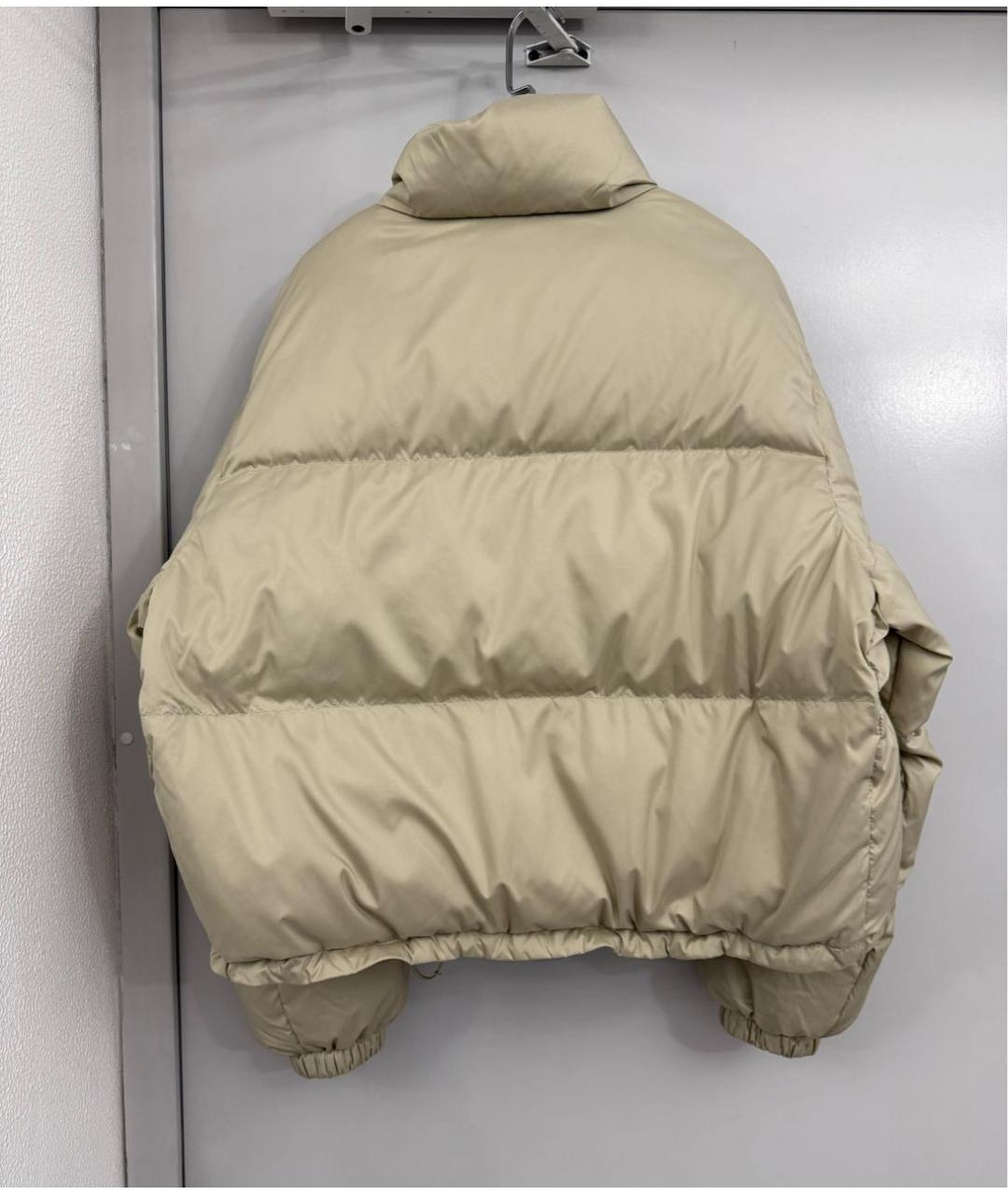MIU MIU Бежевый полиэстеровый пуховик, фото 2