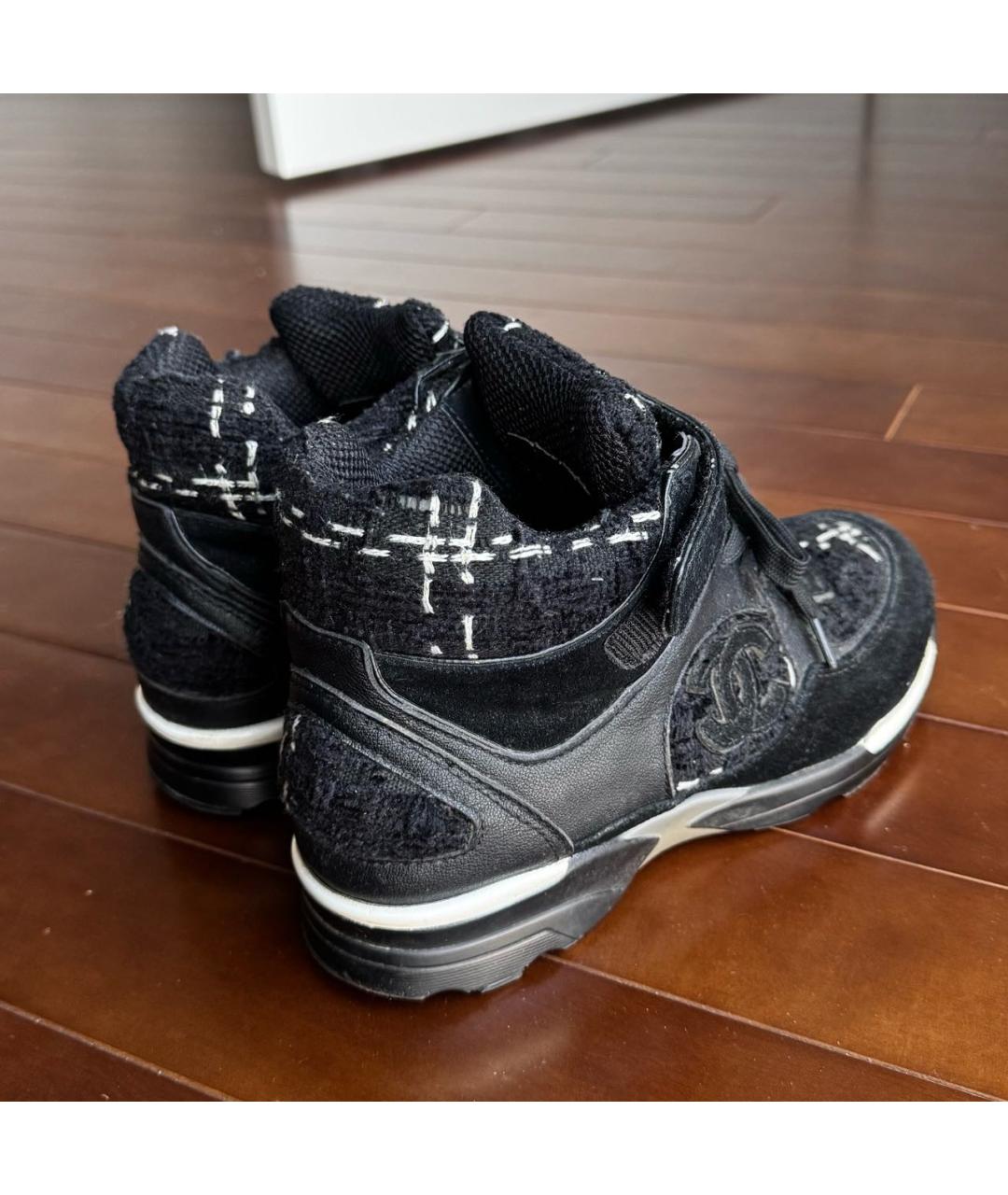 CHANEL Черные замшевые кроссовки, фото 3