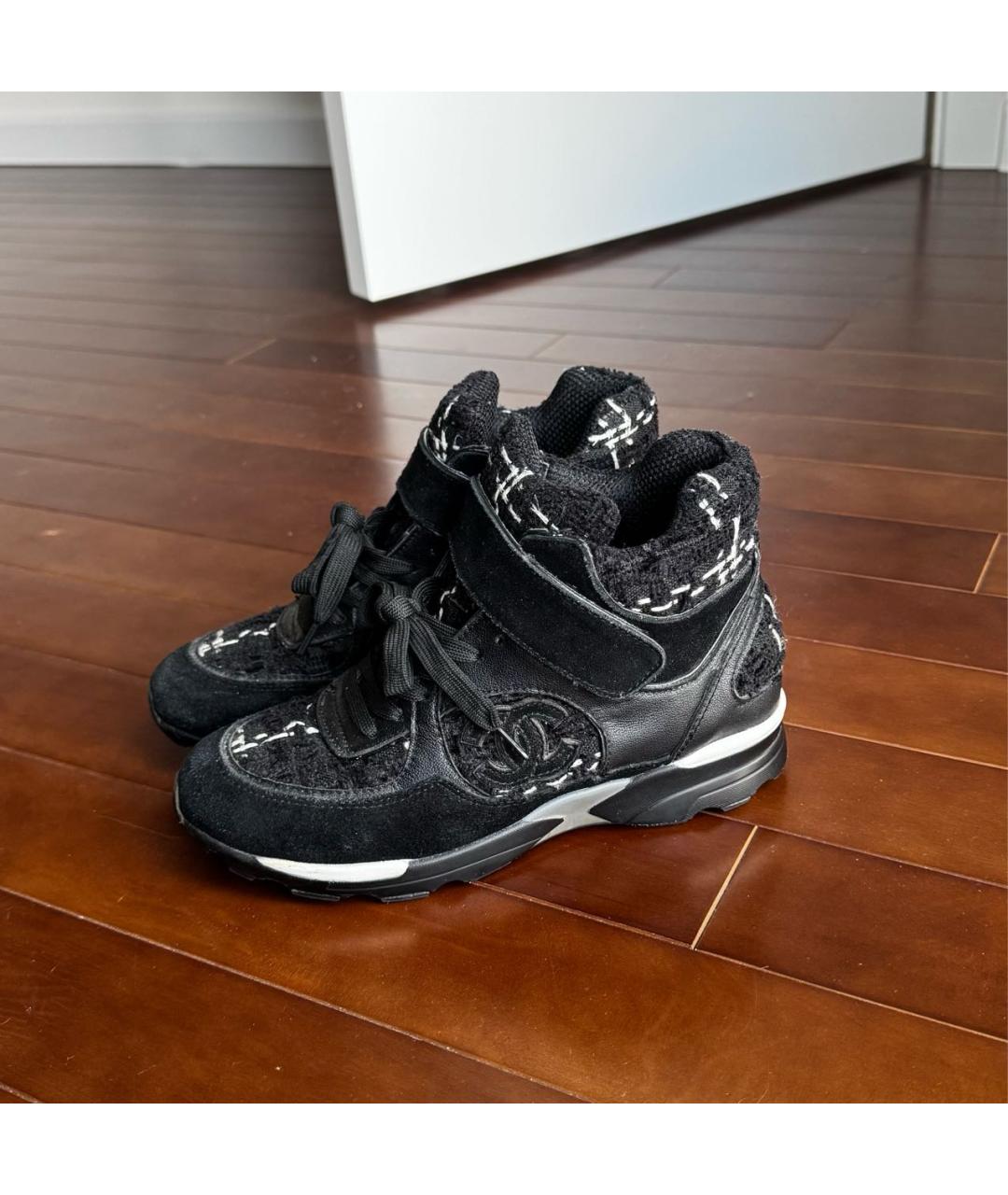 CHANEL Черные замшевые кроссовки, фото 6