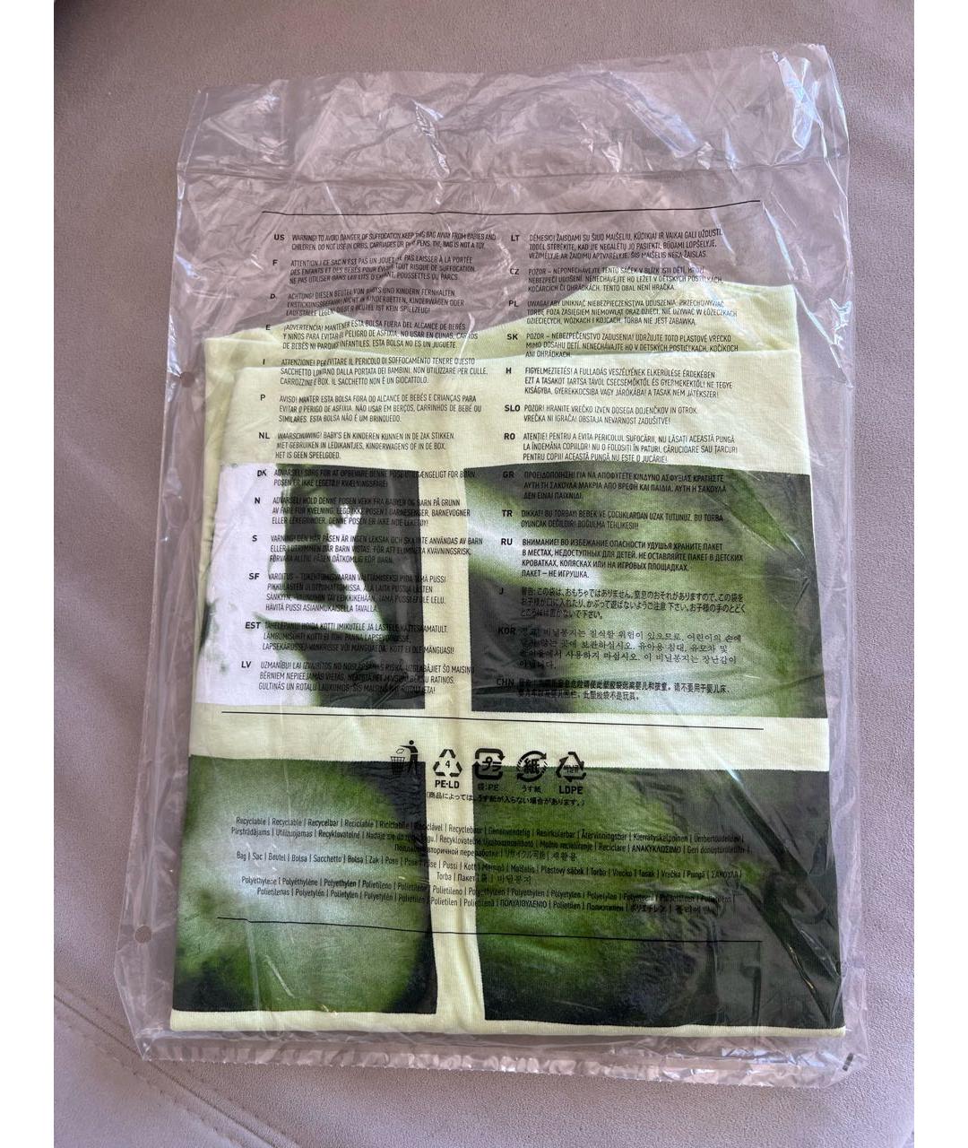 SUPREME Салатовая хлопковая футболка, фото 3