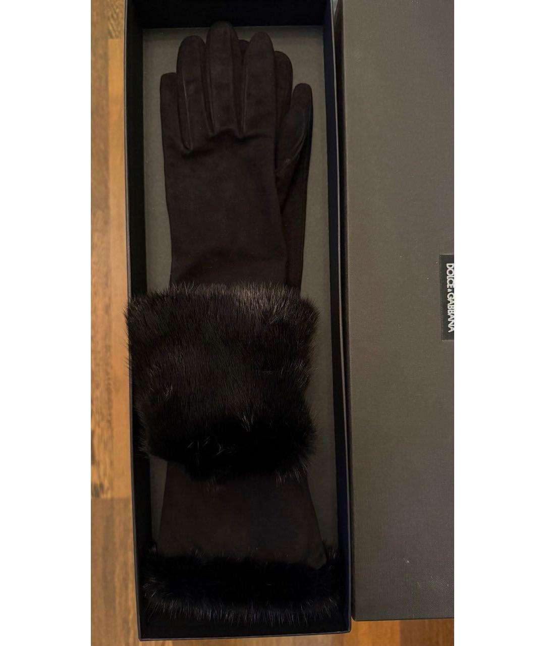DOLCE&GABBANA Черные перчатки, фото 3