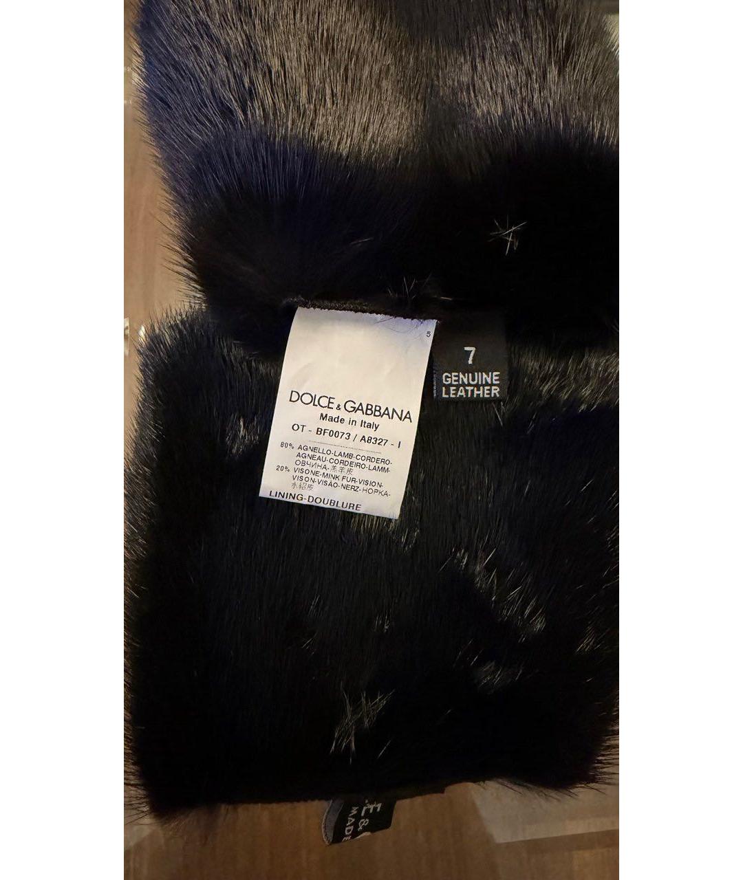 DOLCE&GABBANA Черные перчатки, фото 6