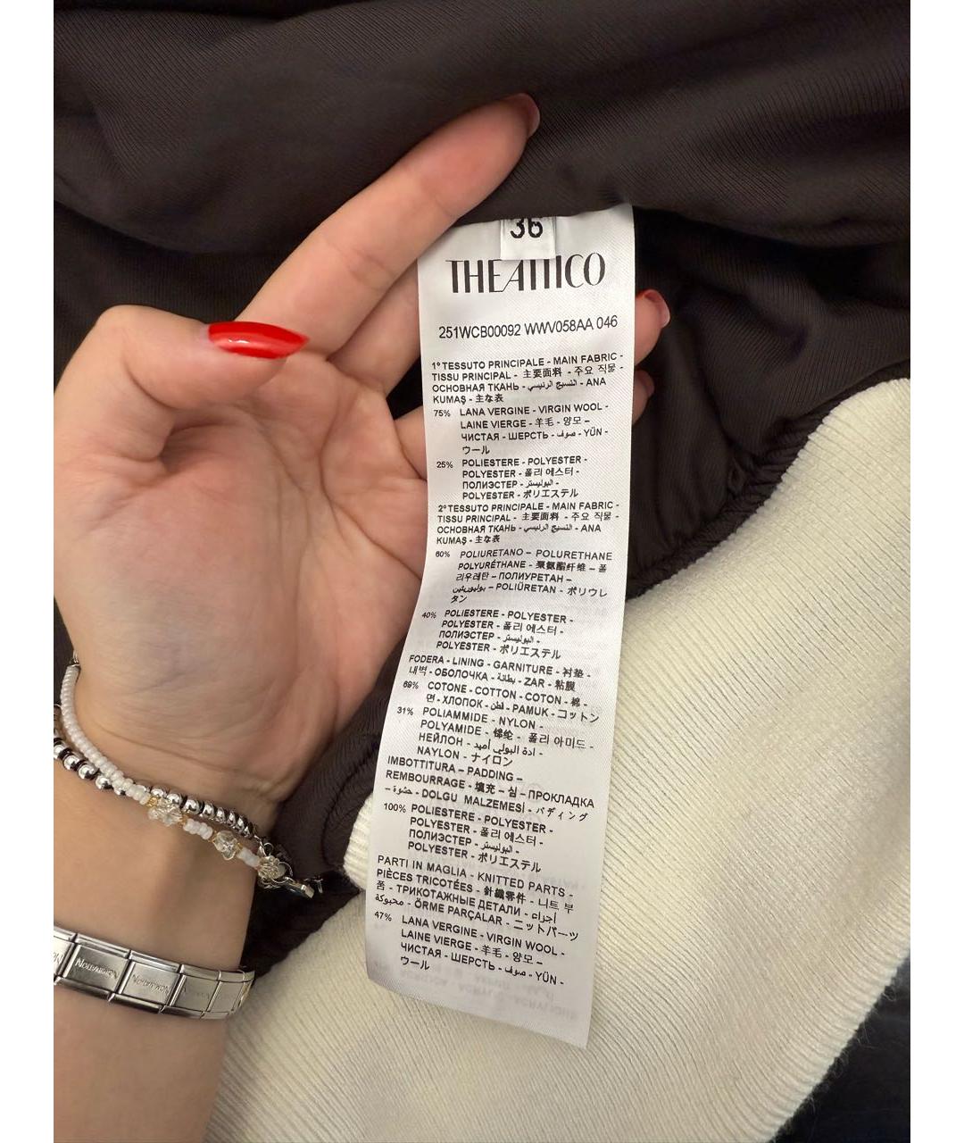 THE ATTICO Коричневая шерстяная куртка, фото 4