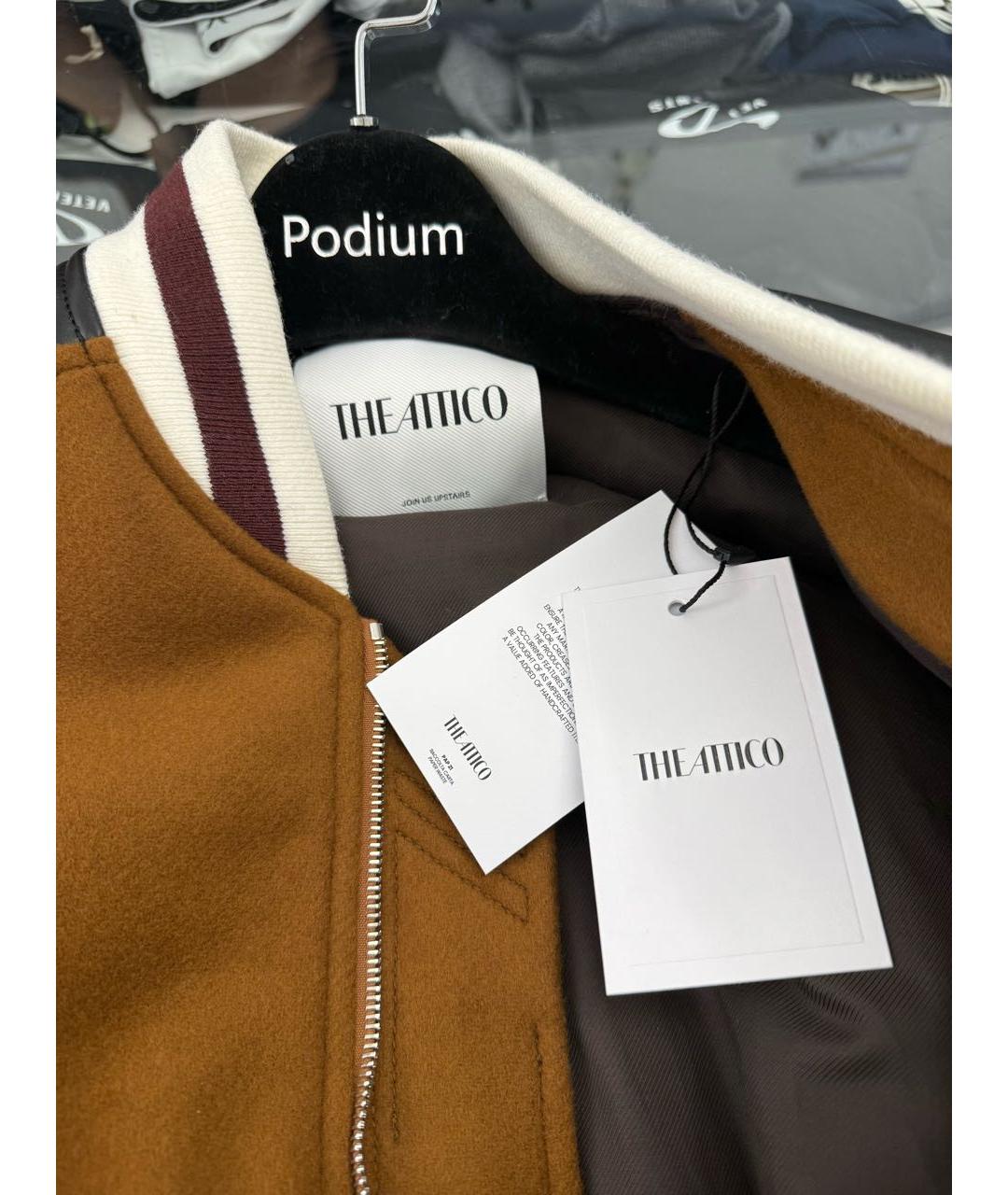 THE ATTICO Коричневая шерстяная куртка, фото 3