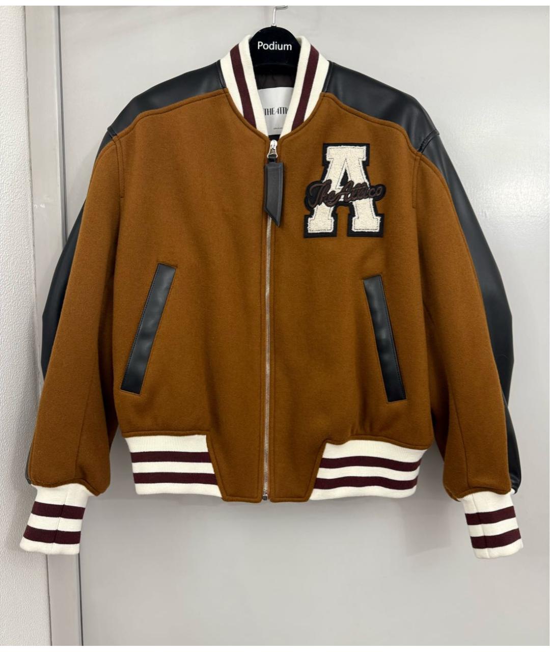 THE ATTICO Коричневая шерстяная куртка, фото 5