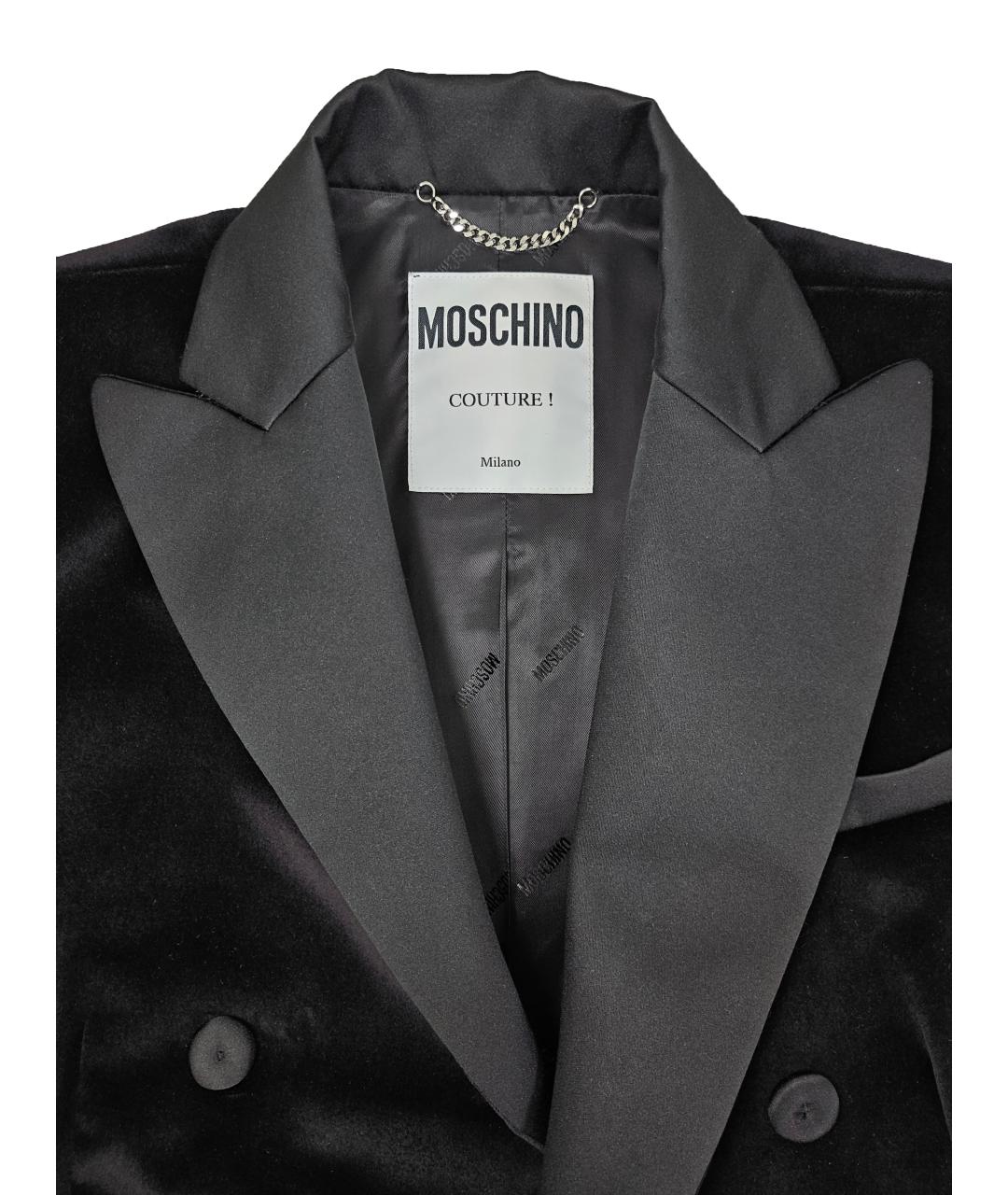 MOSCHINO Черный хлопковый жакет/пиджак, фото 4