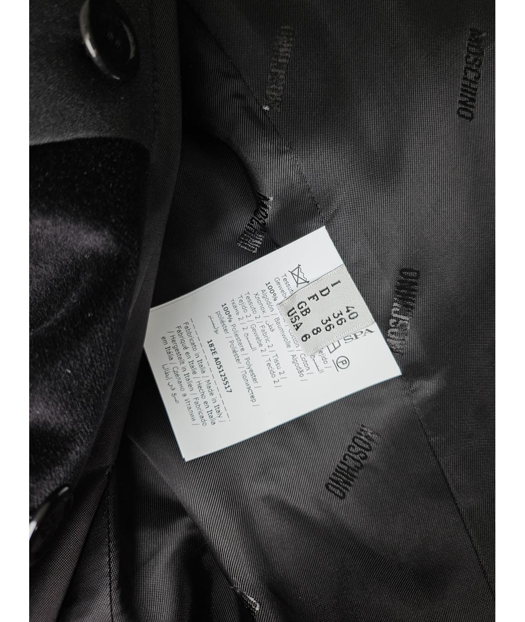 MOSCHINO Черный хлопковый жакет/пиджак, фото 5