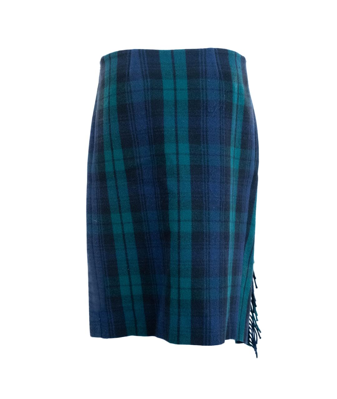 BALENCIAGA Синяя шерстяная юбка мини, фото 2