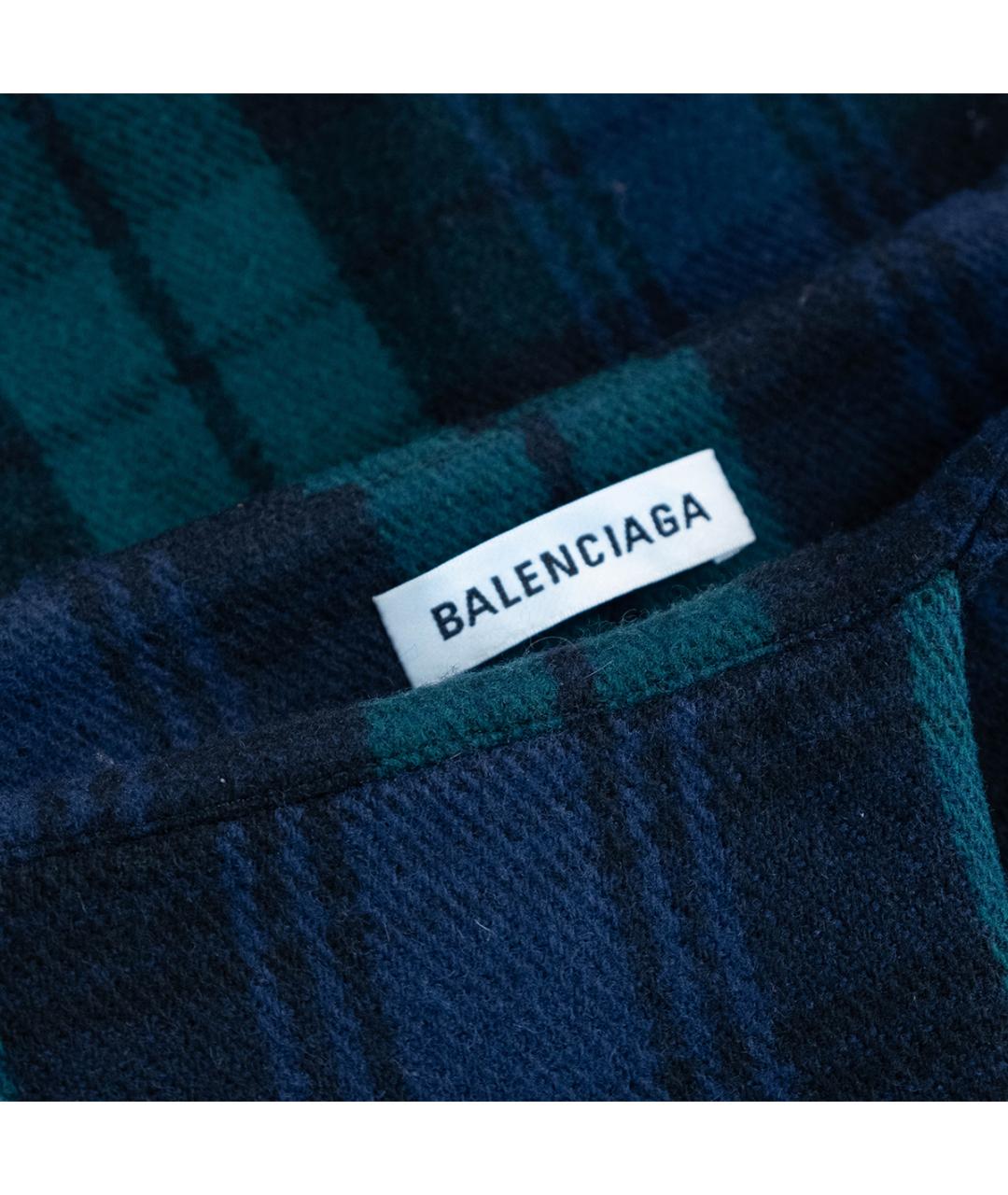 BALENCIAGA Синяя шерстяная юбка мини, фото 3