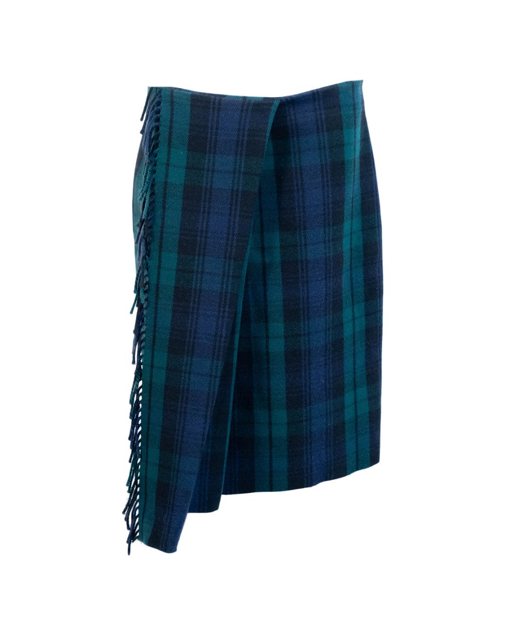 BALENCIAGA Синяя шерстяная юбка мини, фото 1