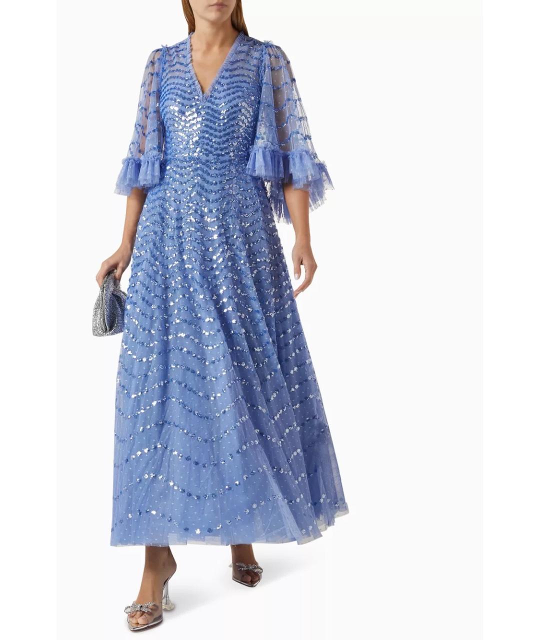 NEEDLE & THREAD Голубое коктейльное платье, фото 4