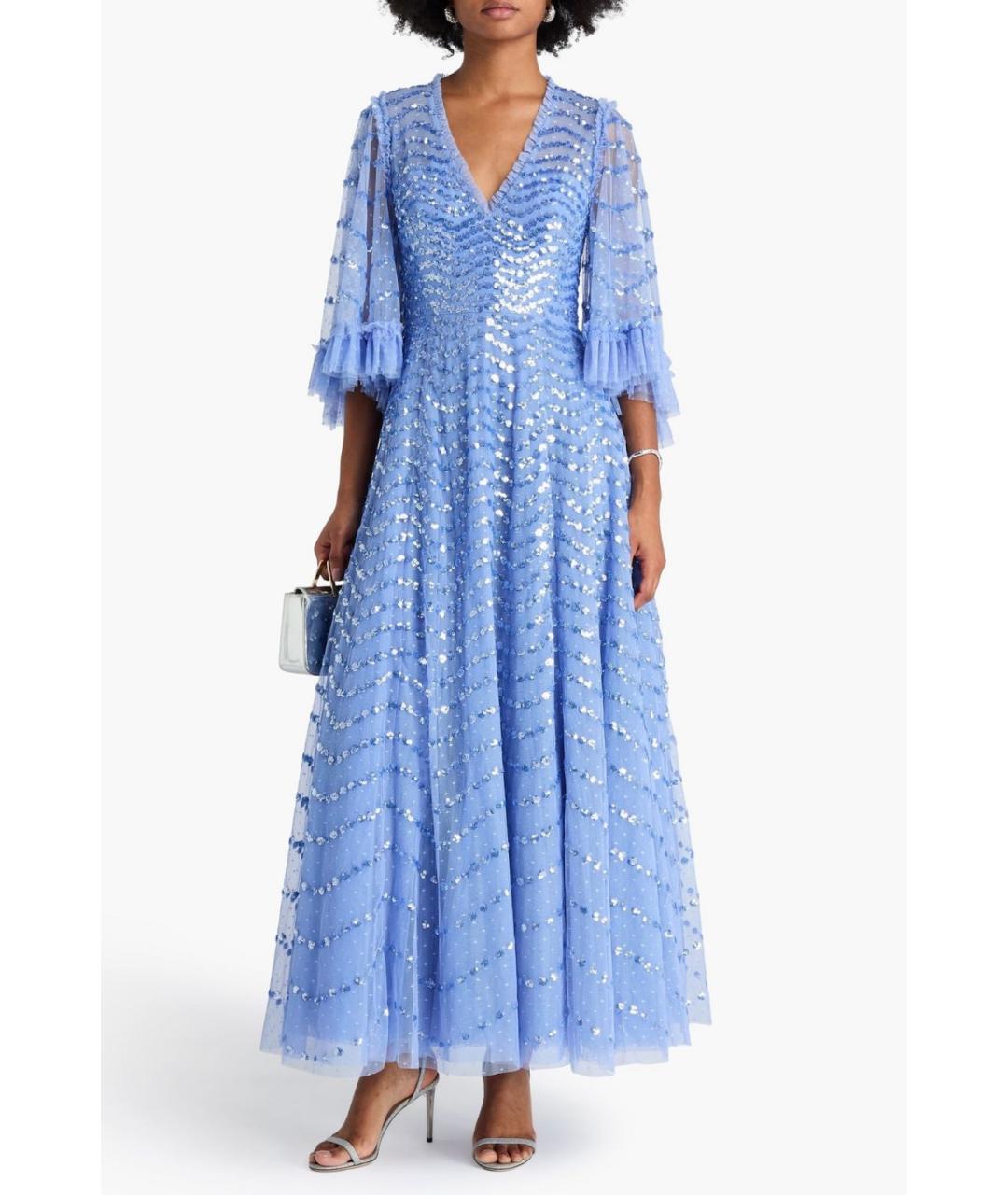 NEEDLE & THREAD Голубое коктейльное платье, фото 2