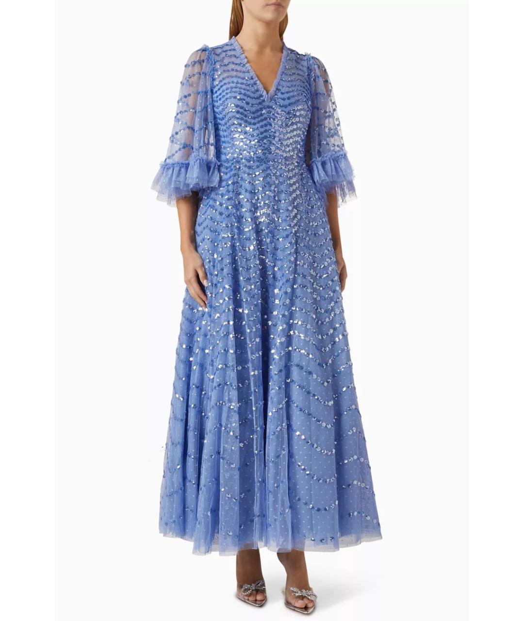 NEEDLE & THREAD Голубое коктейльное платье, фото 5