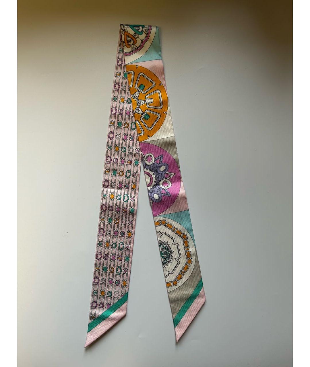 HERMES Мульти шелковый платок, фото 4