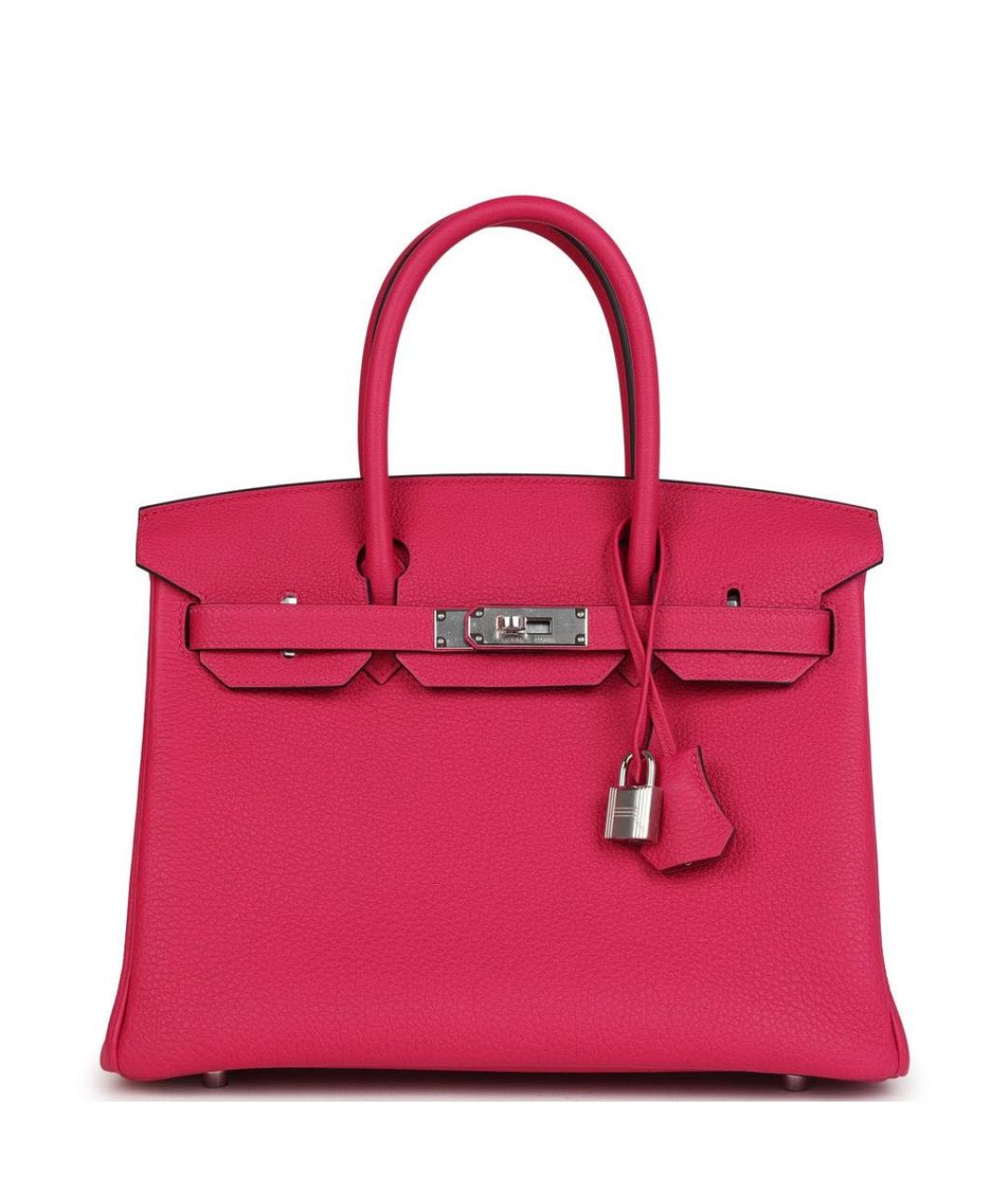 HERMES Розовая кожаная сумка с короткими ручками, фото 1