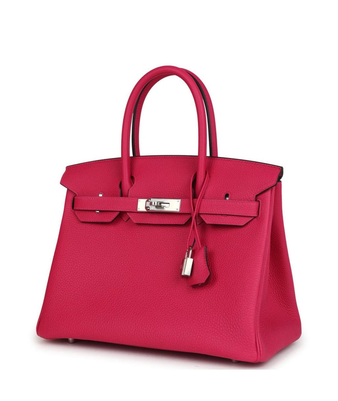 HERMES Розовая кожаная сумка с короткими ручками, фото 2
