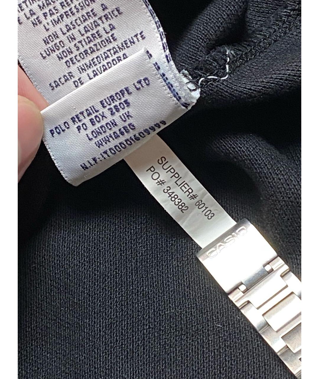 POLO RALPH LAUREN Черное хлопковое поло с длинным рукавом, фото 5