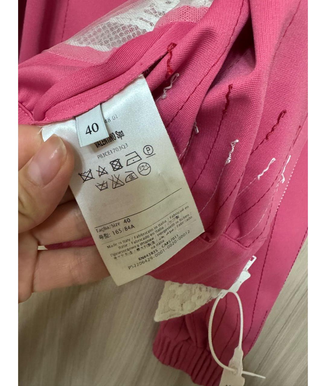 VALENTINO Розовый хлопковый кардиган, фото 4