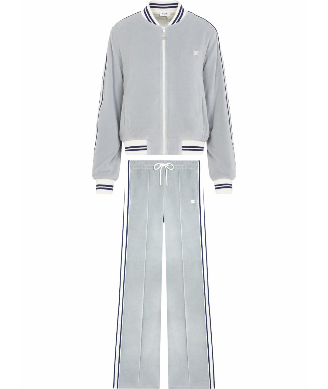 CELINE Серый хлопко-эластановый спортивные костюмы, фото 1