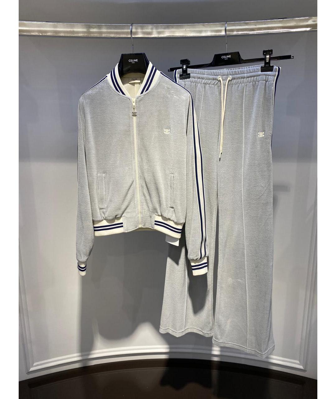 CELINE Серый хлопко-эластановый спортивные костюмы, фото 2