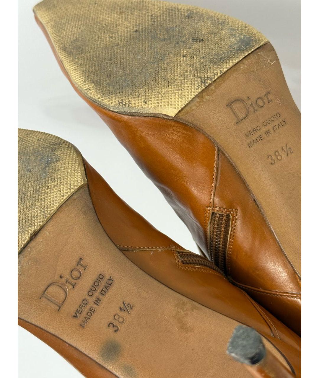 CHRISTIAN DIOR Оранжевое кожаные сапоги, фото 6