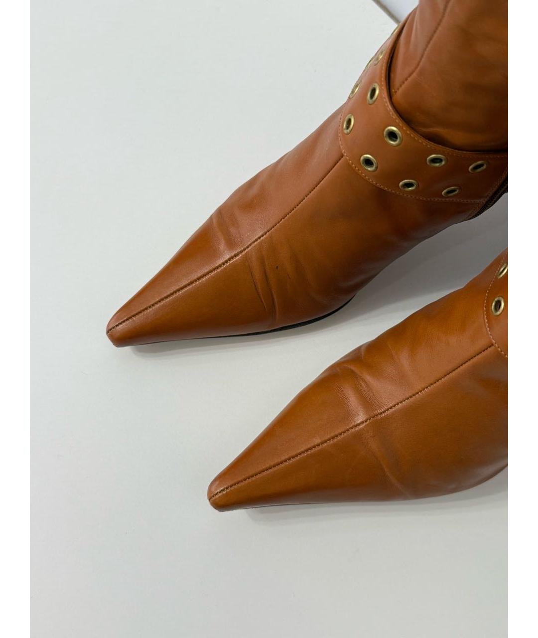 CHRISTIAN DIOR Оранжевое кожаные сапоги, фото 2